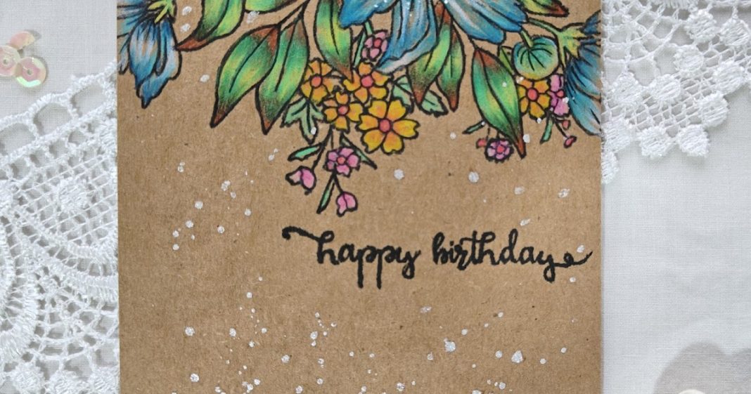 Kraftempress: Cosmos birthday card