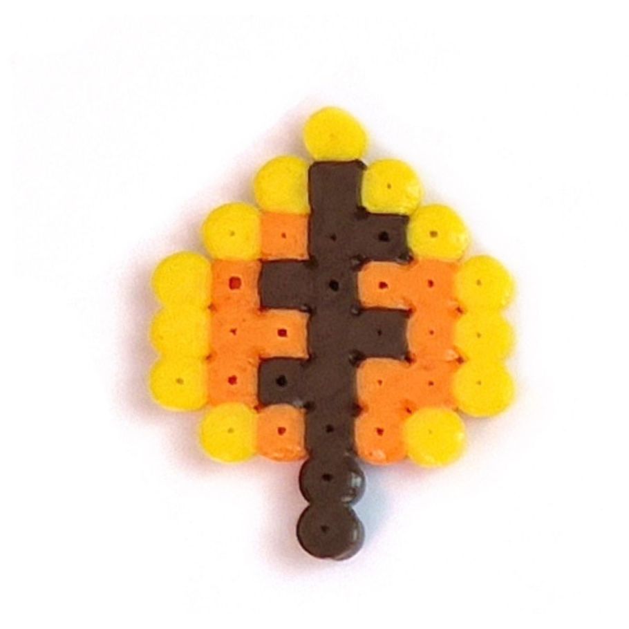 perler bead autumn leaf 