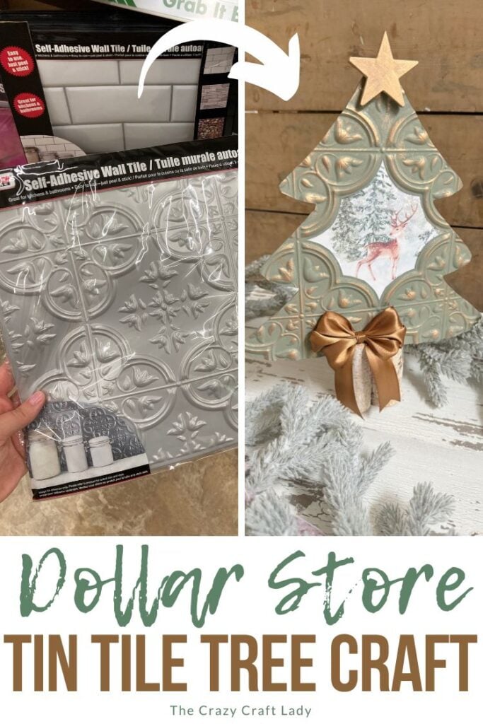 Dollar Store Tin Tile Tree Craft