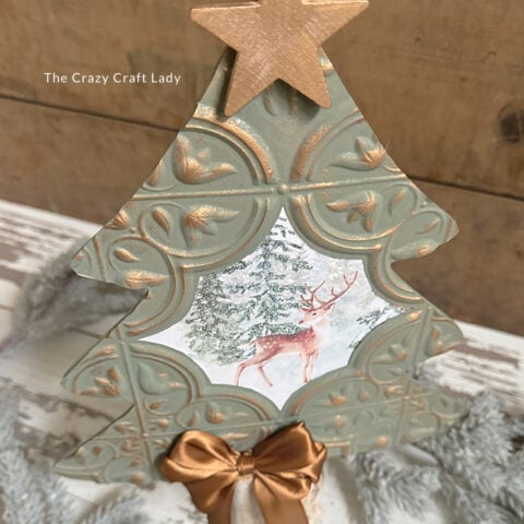 DIY Faux Tin Tile Christmas Tree Craft