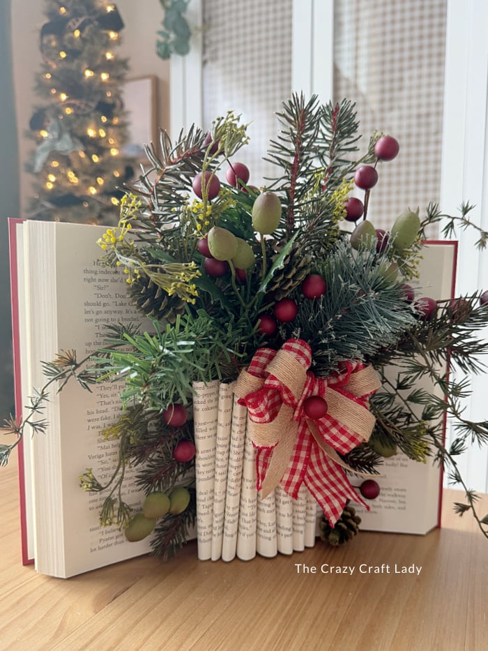 DIY Christmas Vase in a Book