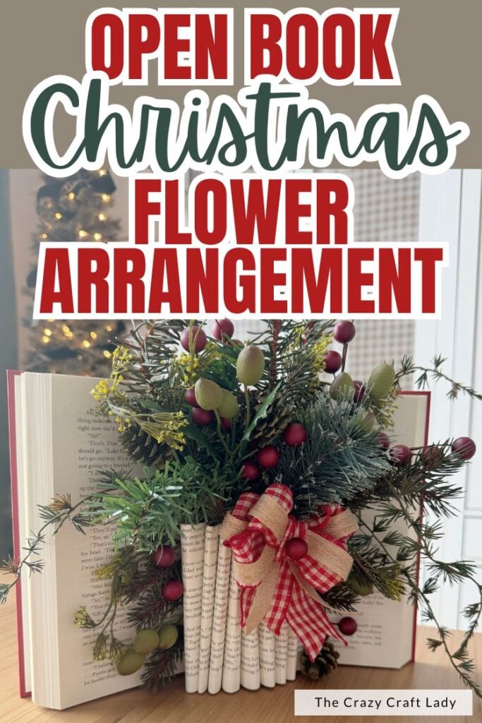 Open Book Christmas Flower Arrangement