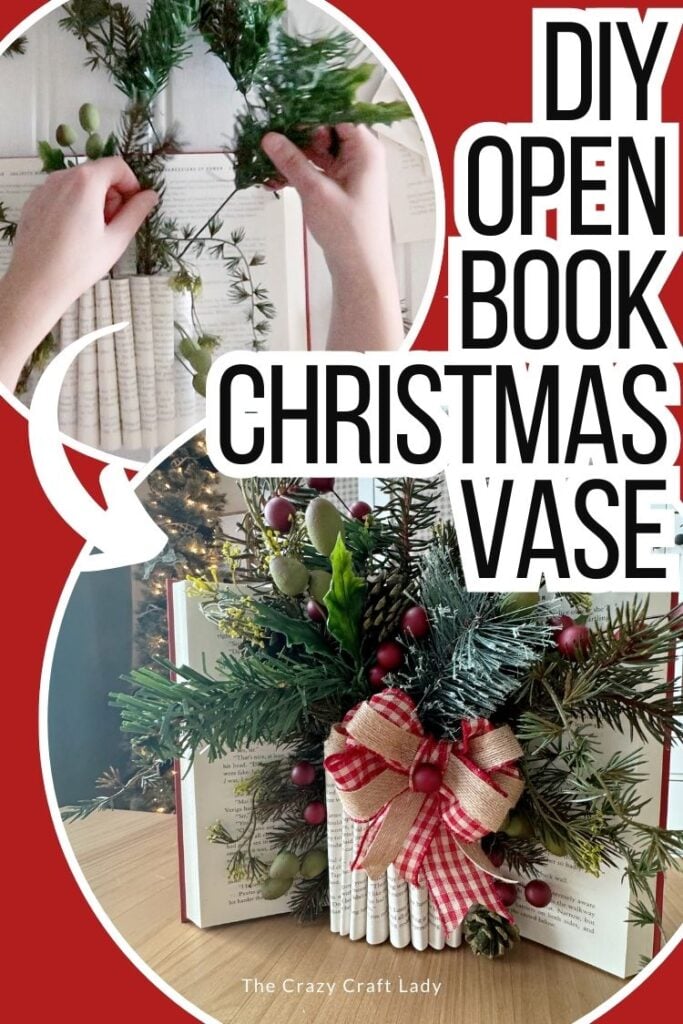 DIY Open Book Christmas Vase