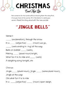 christmas carols mad lib printable